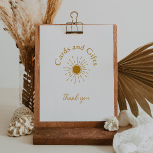 Poster Panneau Boho Sunshine Baby shower Cartes et cadeau