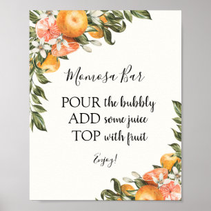 Poster Panneau boisson Citrus Momosa Bar