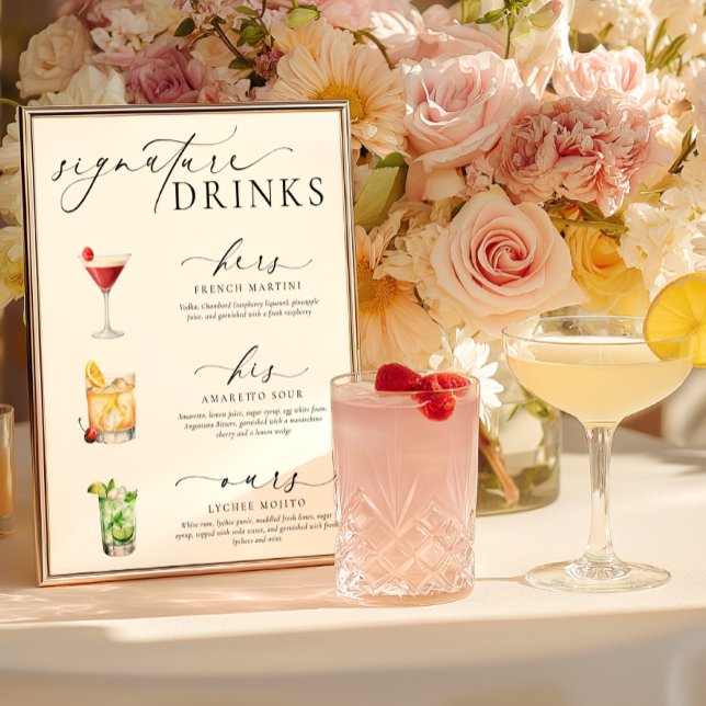 Poster Panneau boisson Ellesmere Modern Minimal Signature (Créateur téléchargé)