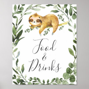 Poster Panneau Boissons et nourriture du Baby shower de c