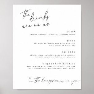 Poster Panneau Boissons minimalistes sur nous