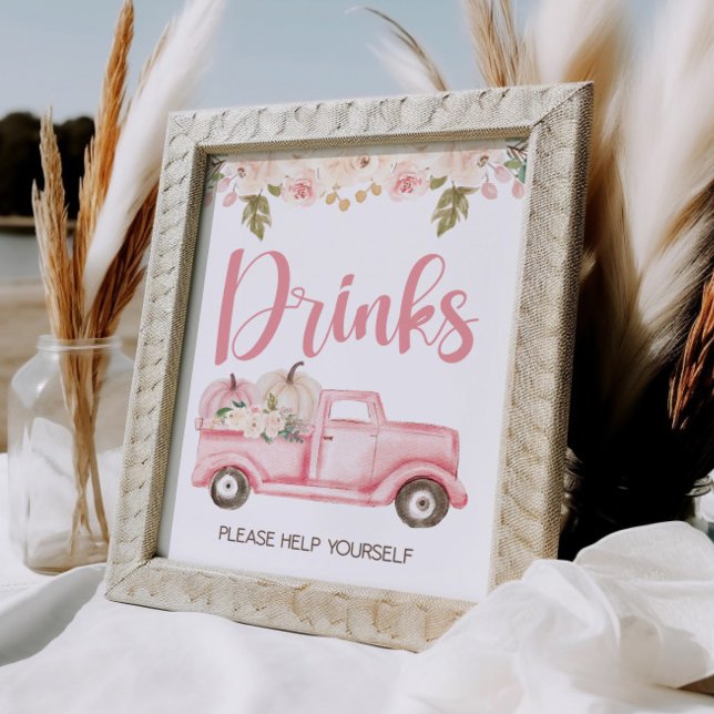 Poster Panneau Boissons pour Baby shower de camion citrou (Créateur téléchargé)
