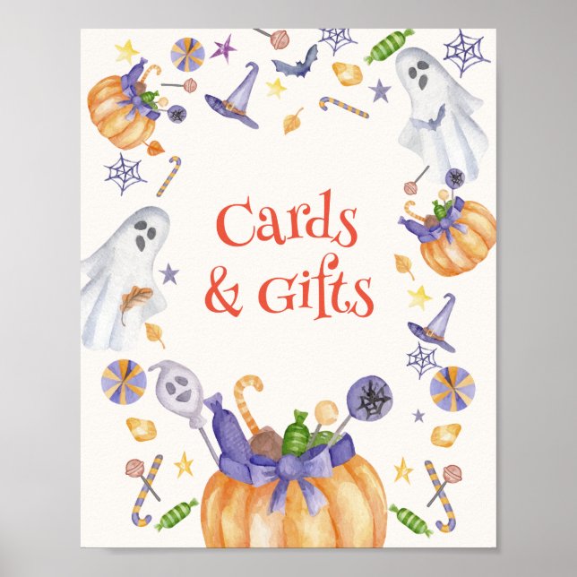 Poster Panneau Bonbons Citrouilles Fantômes Halloween Car (Devant)