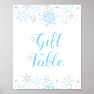 Poster Panneau cadeau Petit Baby shower Snowflake Boy