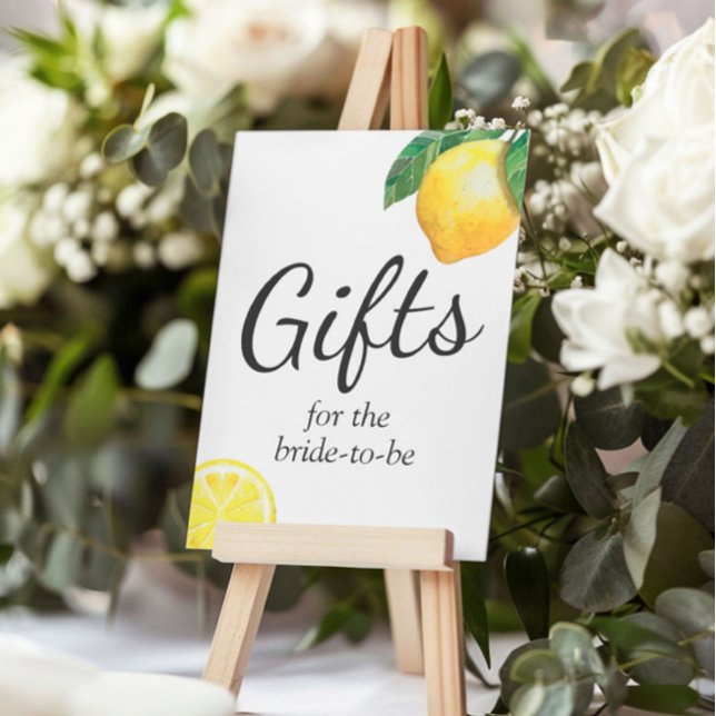 Poster Panneau Cadeaux de Fête des mariées citron (Créateur téléchargé)