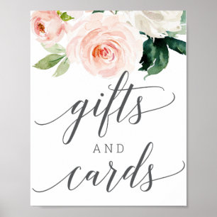 Poster Panneau Cadeaux et Cartes Fleurs Rouges