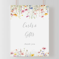 Panneau Cadeaux et cartes Fleurs sauvages colorées