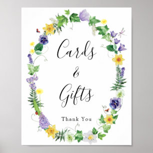 Poster Panneau Cadeaux Rustique Fleur sauvage Cartes de m