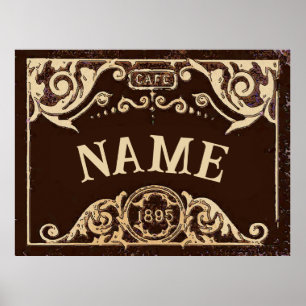 Poster Panneau café Vienne Vintage