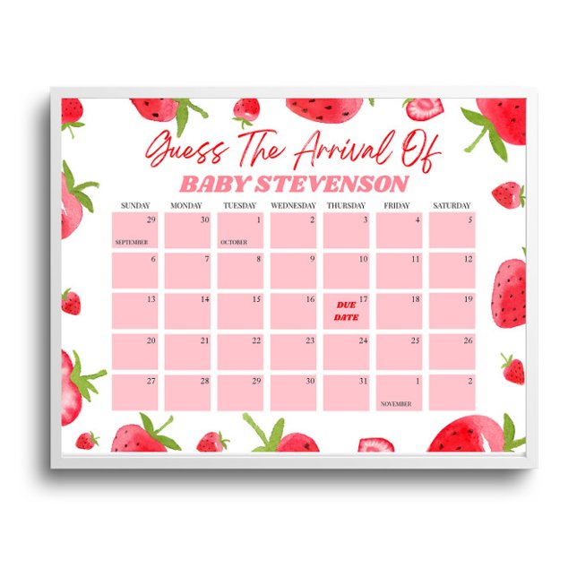 Poster Panneau Calendrier de date d'échéance du Baby show (Créateur téléchargé)
