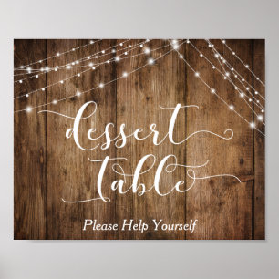 Poster Panneau Calligraphie de table de dessert Wood & Li