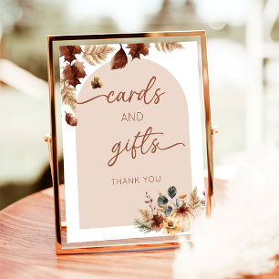 Poster Panneau Cartes et cadeaux Boho   Flore en terre cu