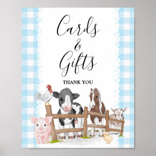 Poster Panneau Cartes et cadeaux de Baby shower de la fer