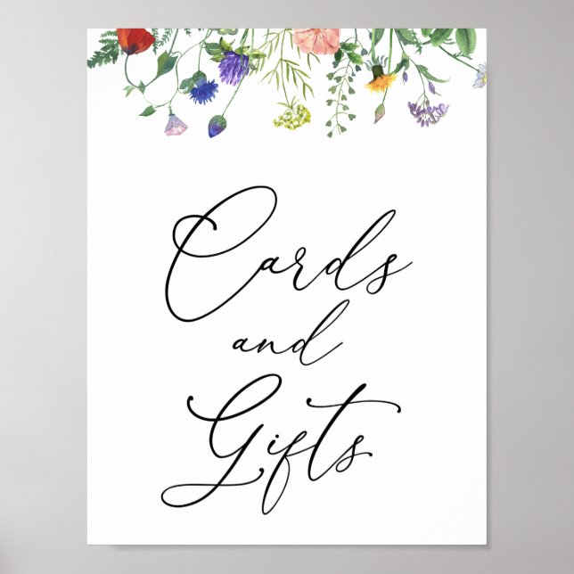 Poster Panneau Cartes et Cadeaux fleurs sauvages (Devant)