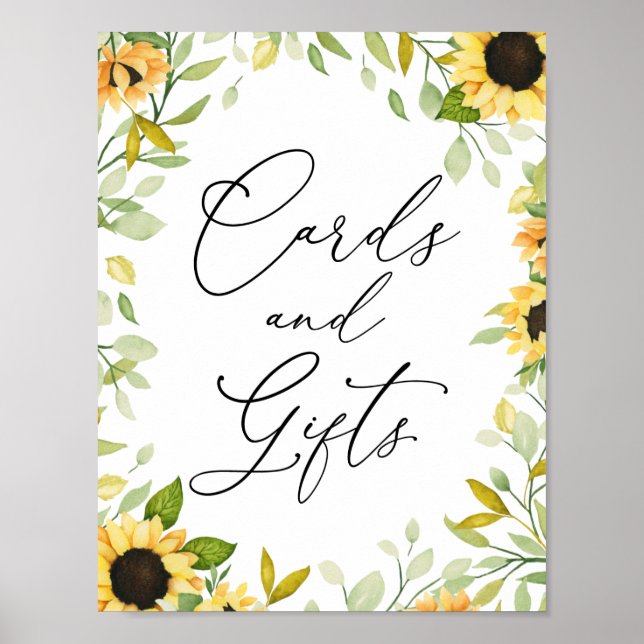 Poster Panneau Cartes et Cadeaux Tournesols (Devant)