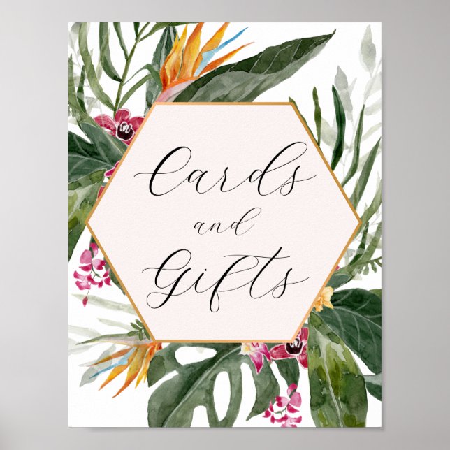 Poster Panneau Cartes et cadeaux tropicaux (Devant)
