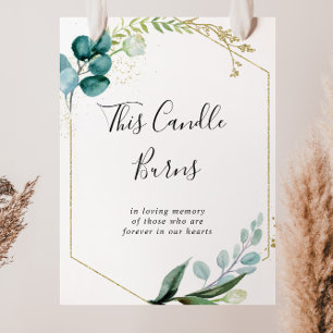 Poster Panneau Cette bougie brûle Floral Tropical Vert Or