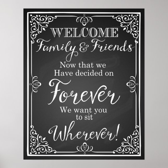 Poster Panneau Chalkboard du plan de sièges mariage alter (Devant)