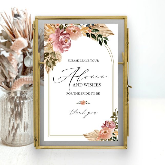 Poster Panneau Chic Boho Fête des mariées (Créateur téléchargé)