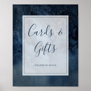 Poster Panneau Ciel Céleste avec Cartes et Cadeaux Encadr