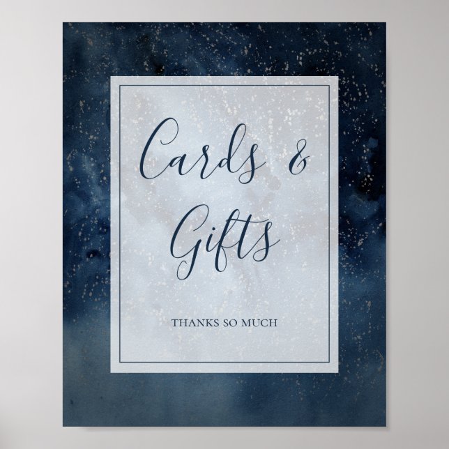 Poster Panneau Ciel Céleste avec Cartes et Cadeaux Encadr (Devant)