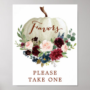 Poster Panneau Citrouille Automne - Faveurs du Baby showe