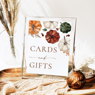 Poster Panneau citrouille Boho - Cartes d'automne et cade