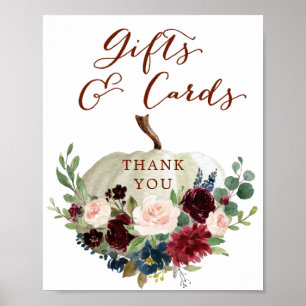 Poster Panneau Citrouille d'automne Baby showers cadeaux