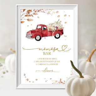 Poster Panneau citrouille du Baby shower d'automne MOMosa