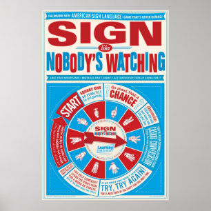 Poster Panneau comme l'affiche Personne ne regarde (ASL)