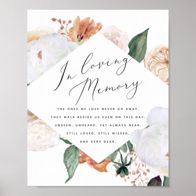Poster Panneau commémoratif de mariage Boho Blooms (Devant)