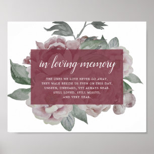 Poster Panneau commémoratif de mariage de jardin anglais