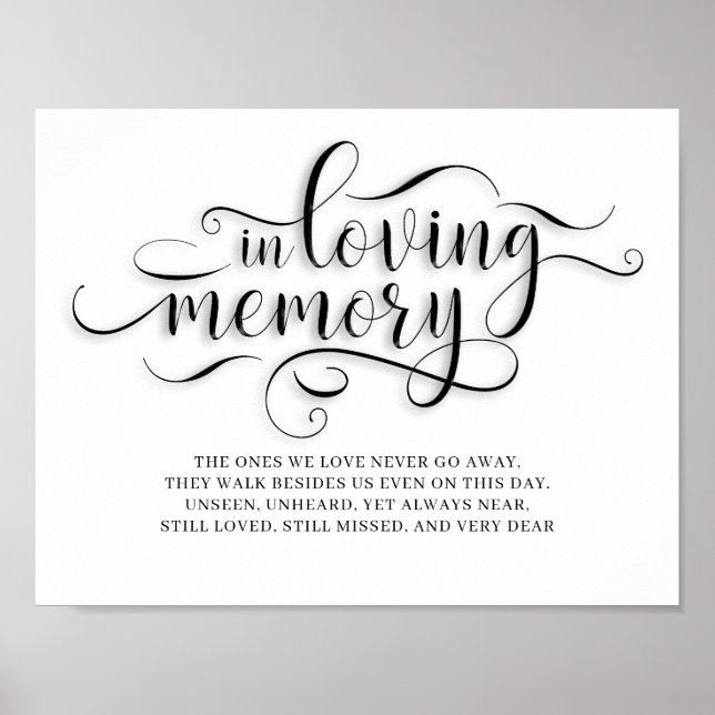Poster Panneau commémoratif de mariage 'En souvenir étern (Devant)