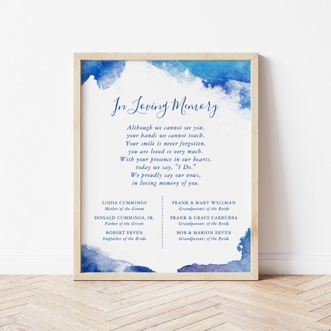 Poster Panneau commémoratif de mariage Sapphire Tide (Créateur téléchargé)