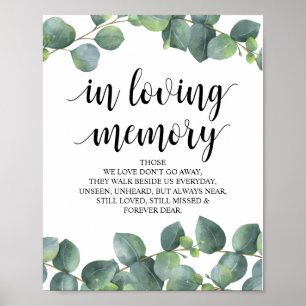 Poster Panneau commémoratif En mémoire affectueuse d'euca