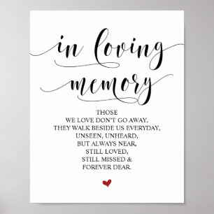 Poster Panneau commémoratif en souvenir aimant dans notre