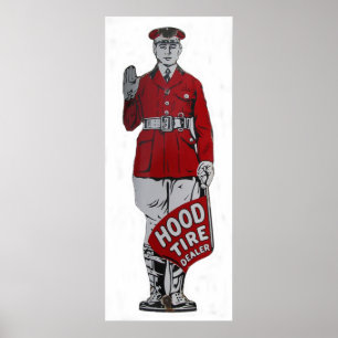 Poster Panneau concessionnaire de pneus à capot vintage