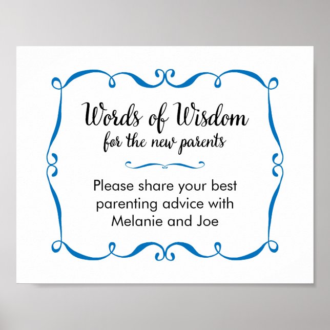 Poster Panneau Conseils de sagesse pour les nouveaux pare (Devant)