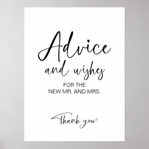 Poster Panneau Conseils et voeux de Fête des mariées