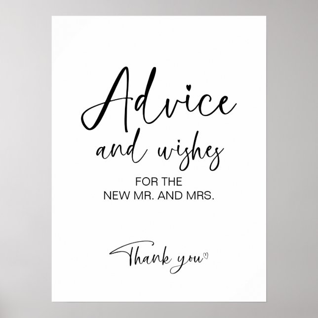 Poster Panneau Conseils et voeux de Fête des mariées (Devant)