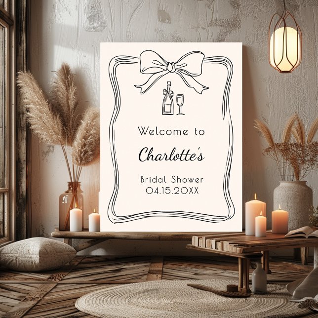 Poster Panneau d'accueil de la douche de la nuptiale (Créateur téléchargé)