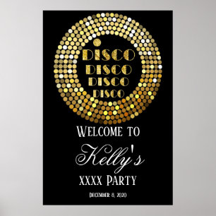 Poster panneau d'accueil disco