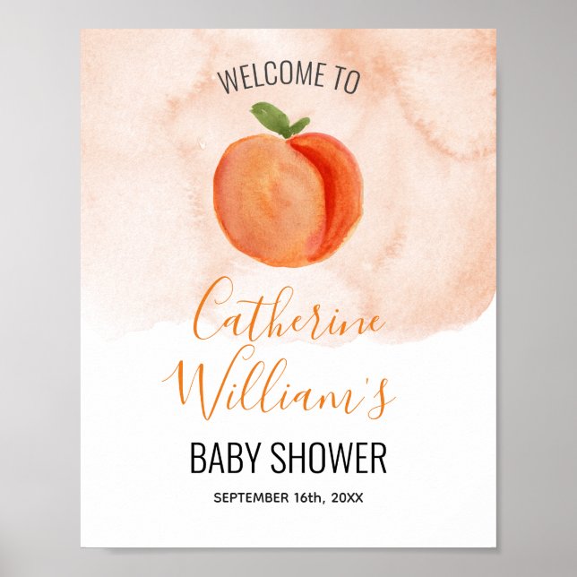 Poster Panneau d'accueil du Baby shower Little Cutie Peac (Devant)