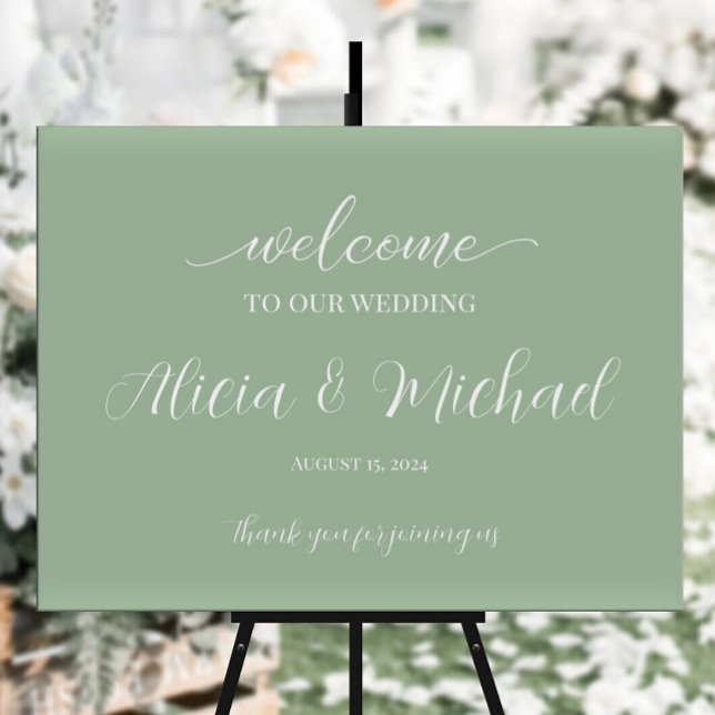 Poster Panneau d'accueil mariage vert menthe (Créateur téléchargé)