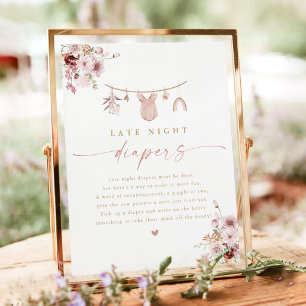Poster Panneau d'activité pour Baby Shower de nuit pour c