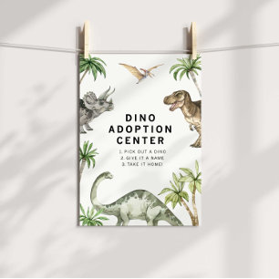 Poster Panneau d'adoption de dinosaure jurassique à l'aqu