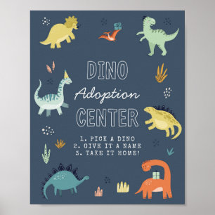 Poster Panneau d'adoption de dinosaure mignon