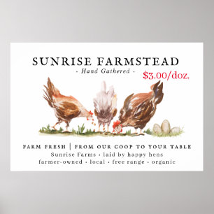 Poster Panneau d'affaires pour la vente d'œufs frais de l