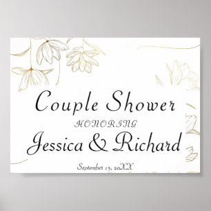 Poster Panneau d'affiche de bienvenue de la douche Couple