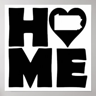 Poster Panneau d'affiche de l'État de Pennsylvanie Maison